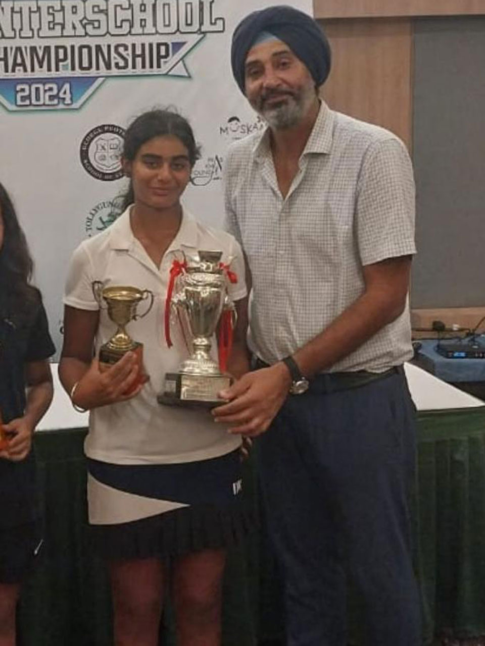 Anaahaat Bindra won 'A'category Girls at the Protouch Inter School championships held at Tollygunge Club, Kolkata.