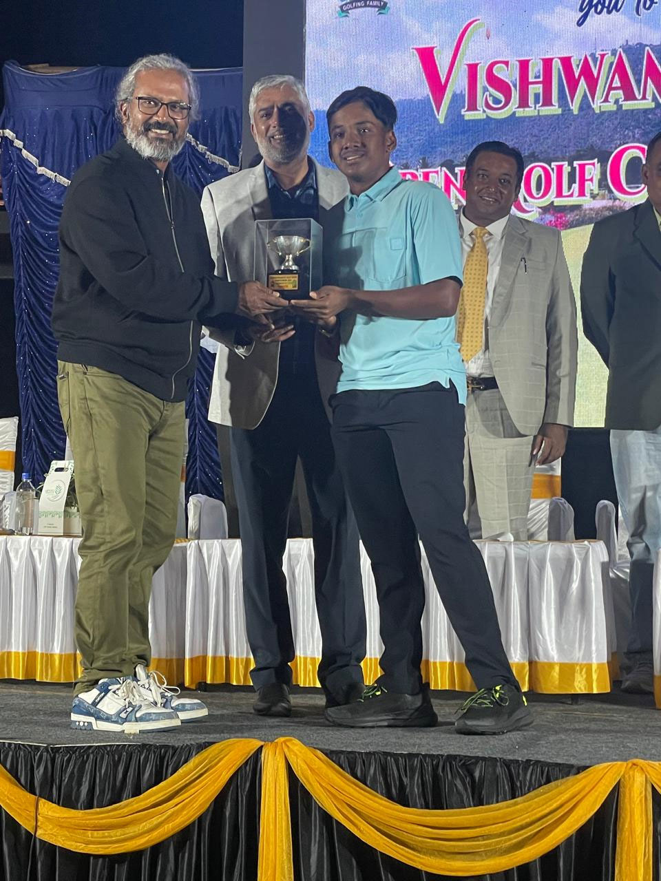 Lavith Prasad finished runner up in the Stableford 0 to 18 Handicap Category at the Vishwamanava Golf Championship held at JWGC Mysore.