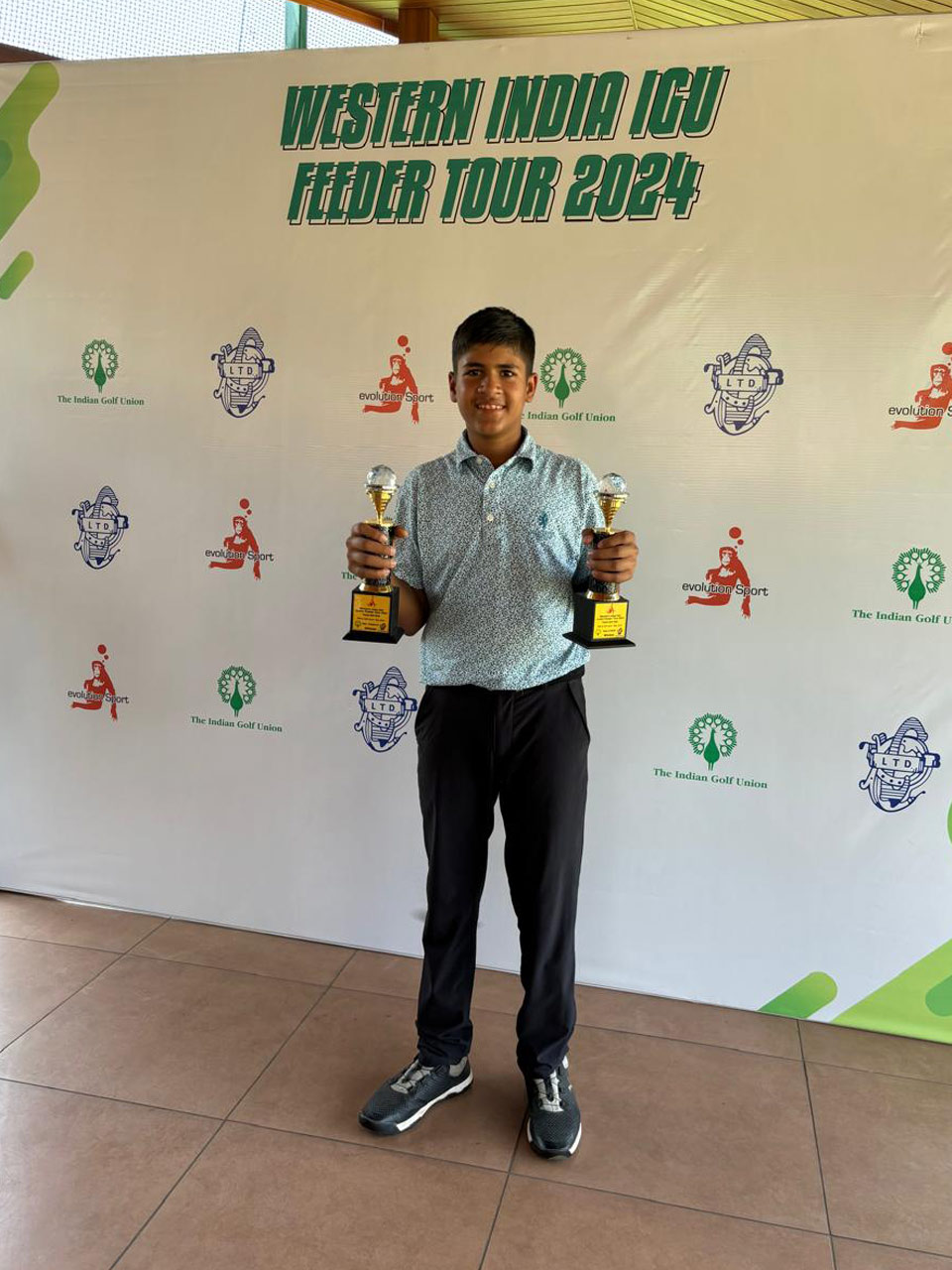 Advay Bagla won both 'B' & 'A&B' combined category at IGU West Zone Junior feeder held at Poona Golf Club, Pune, with scores of 83 & 85.
