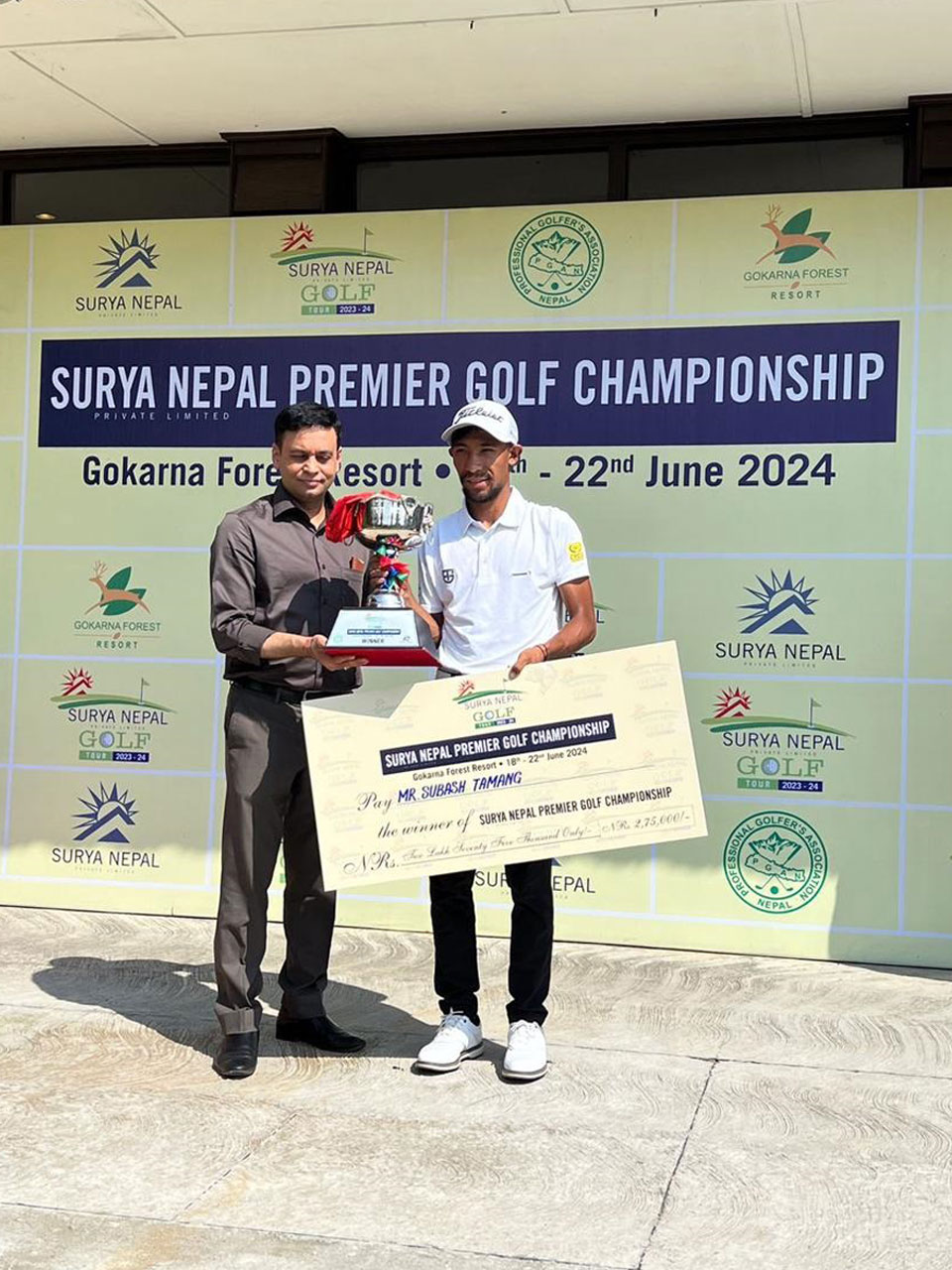 Subash Tamang won the Surya Nepal Premier Golf Championship, a professional tournament held at Gokarna Forest Resort, Nepal.