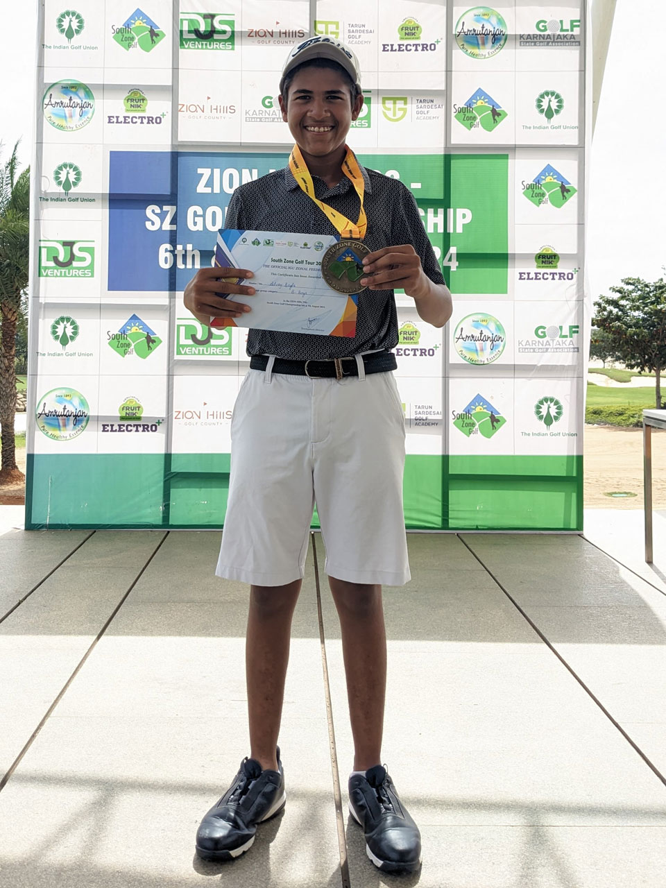 Advay Bagla won  'B' Boys category at the IGU Zion Hills TSG South Zone Golf Championship, held at Zion Hills, Bangalore