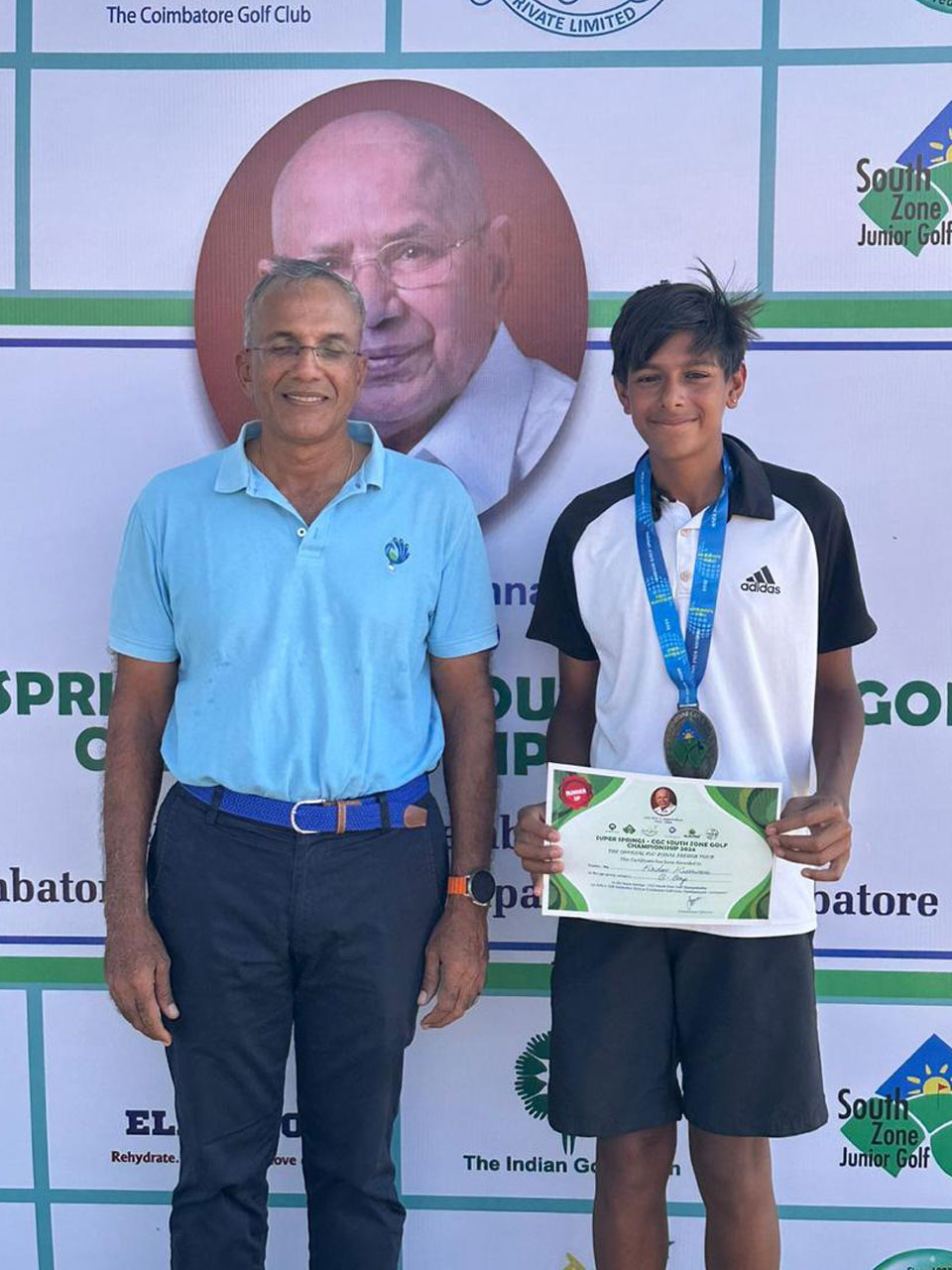 Kriday Kesarwani finished runner up in 'B' Boys Categoryat the IGU South Zone Golf Championship held at Coimbatore Golf Club, Coimbatore.
