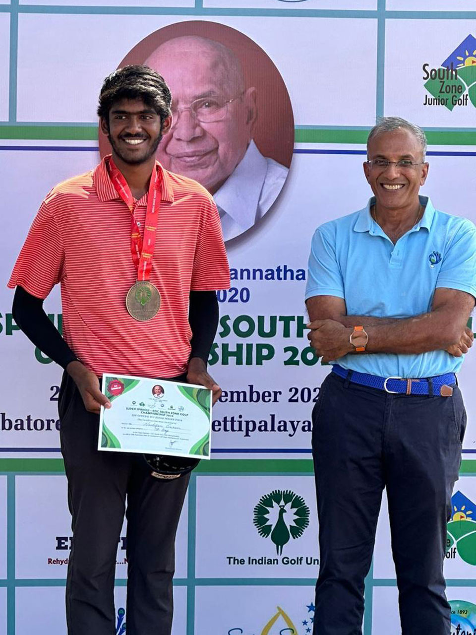 Sriram Nandigam finished 2nd runner up in 'A' Boys Category  at the IGU South Zone Golf Championship held at Coimbatore Golf Club, Coimbatore.