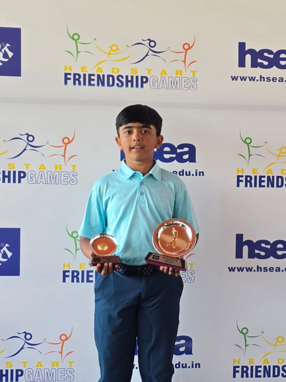 Ryan Advik finished as the 2nd runner up in the 'D' Boys Category  at the Headstart Friendship Games event held at Karnataka Golf associatio, Bangalore.